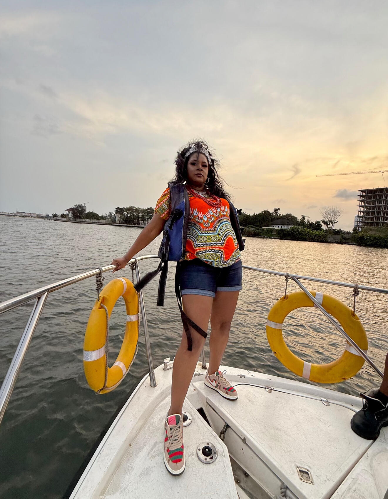 ShugaVanilla on her birthday boat cruise in Lagos